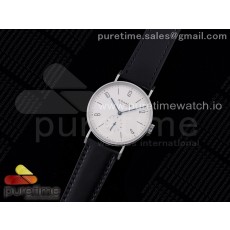 NM공장 노모스 탕고맛 화이트다이얼 가죽스트랩 Tangomat Automatic 38.3mm SS White Dial Numeral Markers on Black Leather Strap A23J