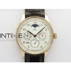 V9공장 포르투기저 애뉴얼캘린더 로골 화이트다이얼 가죽스트랩 Portuguese Real PR Real Annual Calendar IW503302 RG V9F Best Edition White Dial Brown Leather Strap A52610