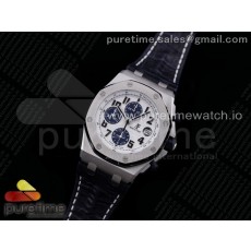 JF공장 V3 로얄오크오프쇼어 화이트다이얼 가죽스트랩 Royal Oak Offshore JF Ultimate Edition Navy on Blue Leather Strap A7750 V3