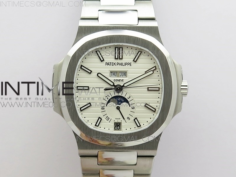 V9공장 노틸러스 애뉴얼캘린더 화이트다이얼 Nautilus 5726 V9F Best Edition White Dial Working Annual Calendar SS BRACELET A.324