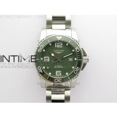 ZF공장 론진 그린다이얼 Conquest L3.840.4.56.6 Real Ceramic Bezel SS ZF 1:1 Best Edition Green dial On SS Bracelet A2824