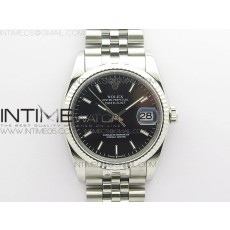 DJ공장 롤렉스 데이저스트 36 블랙다이얼 2824 Datejust 36mm 116234 904L SS DJF 1:1 Best Edition Black Dial Sticks Markers On SS Jubilee Bracelet A2824