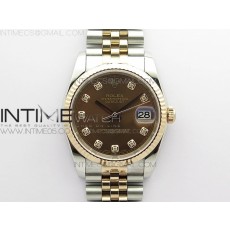 DJ공장 롤렉스 데이저스트 36 로즈골드콤비 브라운다이얼 2824 Datejust 36mm 116234 904L SS/RG DJF 1:1 Best Edition Brown Dial Diamonds Markers On SS Jubilee Bracelet A2824