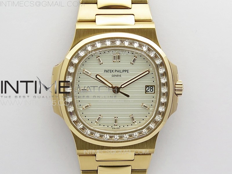 PP공장 V4 노틸러스 로골 화이트다이얼 Nautilus 5711/1R T Crystal Bezel PPF V4 1:1 Best Edition White Textured Dial on RG Bracelet 324CS (Free box) PPF공장