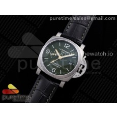 VS공장 PAM1056 그린다이얼 PAM1056 V GMT VSF 1:1 Best Edition Green Dial on Black Leather Strap P.9011 Super Clone