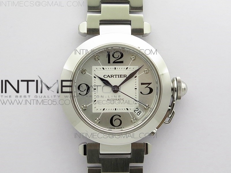 V9공장 파샤 35미리 실버다이얼 Pasha W31074M7 35mm SS V9F Best Edition Silver Dial on SS Bracelet A2892 to Cal.049