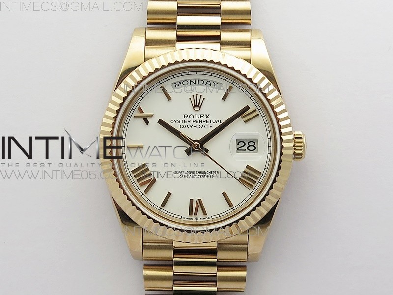 BP공장 롤렉스 데이데이트 40미리 로골 화이트다이얼 2836 Day-Date 40mm 228239 BP New Dial Version 904 RG White Roman Markers Dial on RG President Bracelet A2836