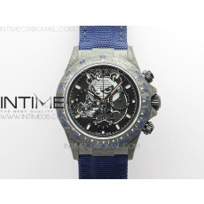 OM공장 데이토나 DIW 카본 나일론스트랩 4130 Daytona DIW Carbon OMF Best Edition Dark Black Dial on Dark Blue Nylon Strap A4130