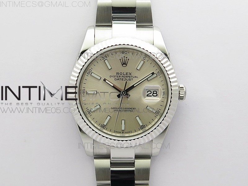 RO공장 롤렉스 데이저스트 41 실버다이얼 DateJust 41MM 126334 904L SS ROF 1:1 Best Edition Silver Dial Stick Markers on SS Oyster Bracelet A3235