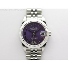 BP공장 롤렉스 데이저스트 31 퍼플다이얼 2813무브 21600진동 Datejust 31mm 278271 SS BP Best Edition Purple Roman Markers Dial on Jubilee Bracelet