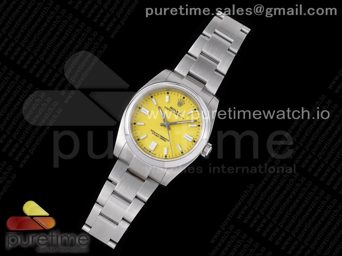 KR공장 오이스터 36미리 옐로우다이얼 2824 Oyster Perpetual 126000 36mm KRF 1:1 Best Edition 904L Steel Yellow Dial A2824