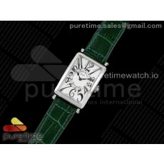 ZF공장 롱아일랜드 화이트다이얼 가죽스트랩 Long Island Ladies SS ZF 1:1 Best Edition on Green Leather Strap Ronda Quartz