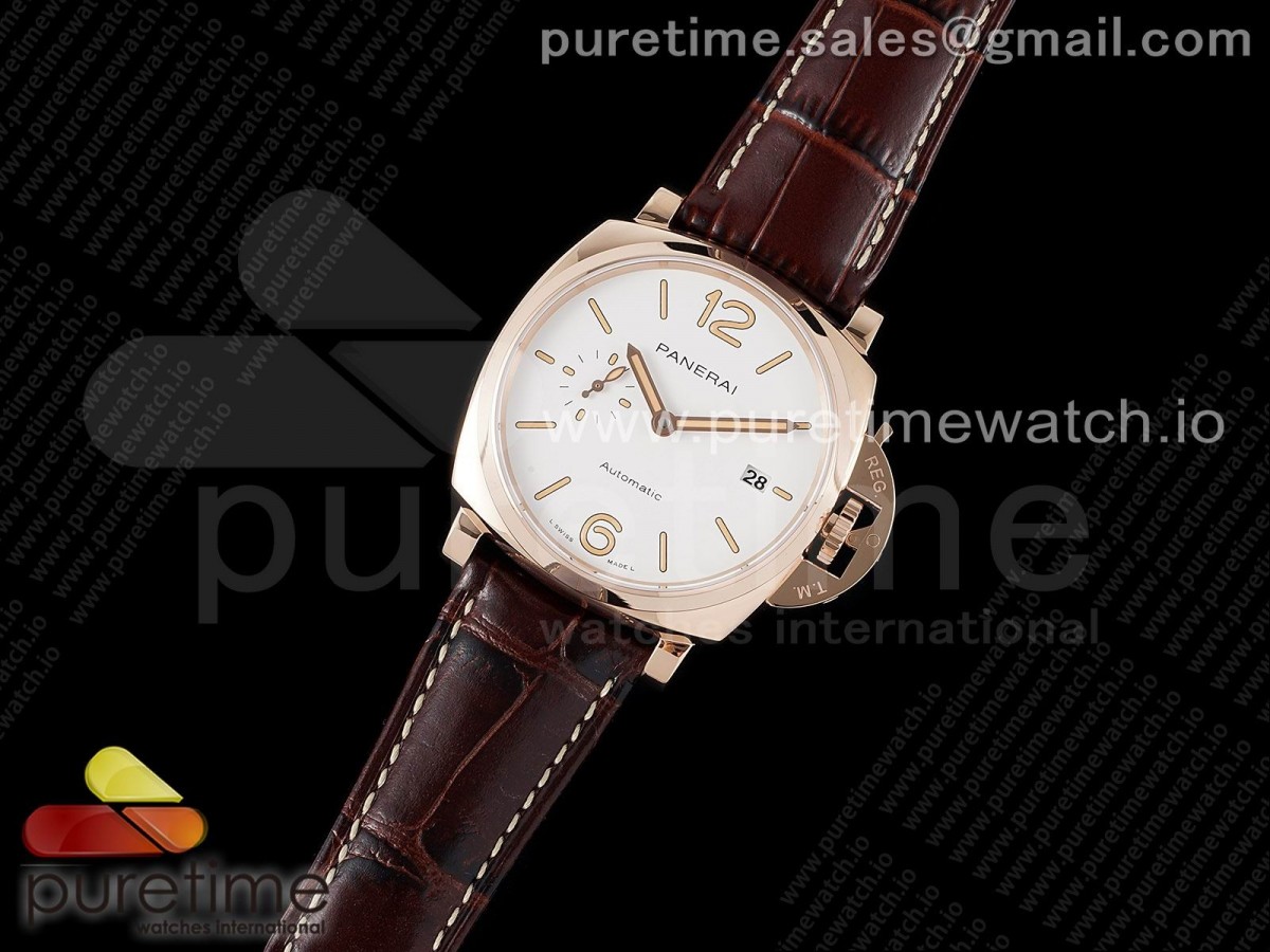 VS공장 파네라이 PAM1042 로즈골드금통 화이트다이얼 가죽스트랩 PAM1042 Luminor Due RG VSF Best Edition White Dial on Brown Leather Strap AXXXIV