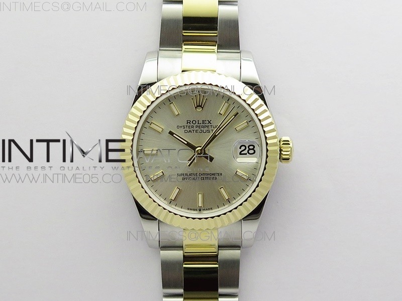 BP 롤렉스 데이저스트 31 옐로우골드콤비 실버다이얼 2813 Datejust 31mm 278273 SS/YG BP Best Edition Silver Stick Markers Dial on SS/YG Oyster Bracelet