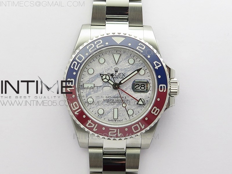 RO공장 펩시 운석스타일다이얼 GMT Master II 126719 BLRO Red/Blue Ceramic 316L Steel ROF Best Edition Meteorite Dial on SS Bracelet A3186