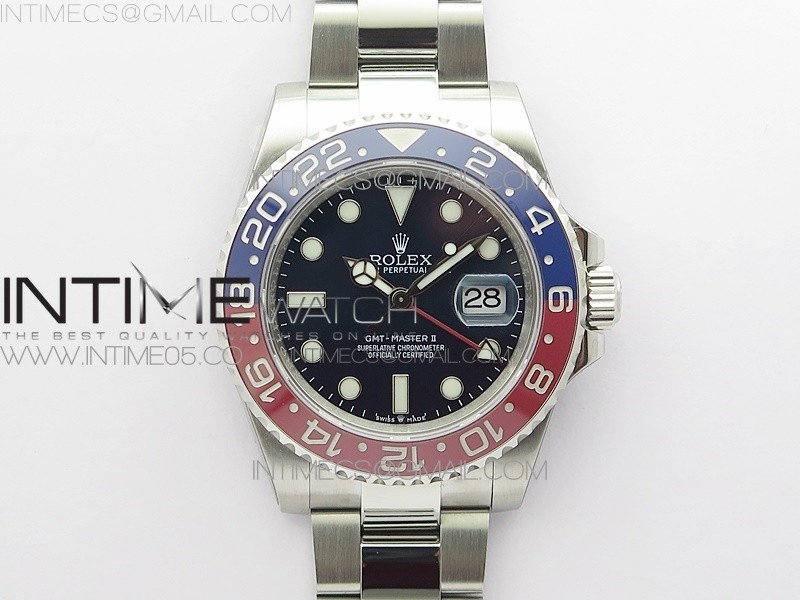 RO공장 펩시 블루다이얼 GMT Master II 126719 BLRO Red/Blue Ceramic 316L Steel ROF Best Edition Blue Dial on SS Bracelet A3186