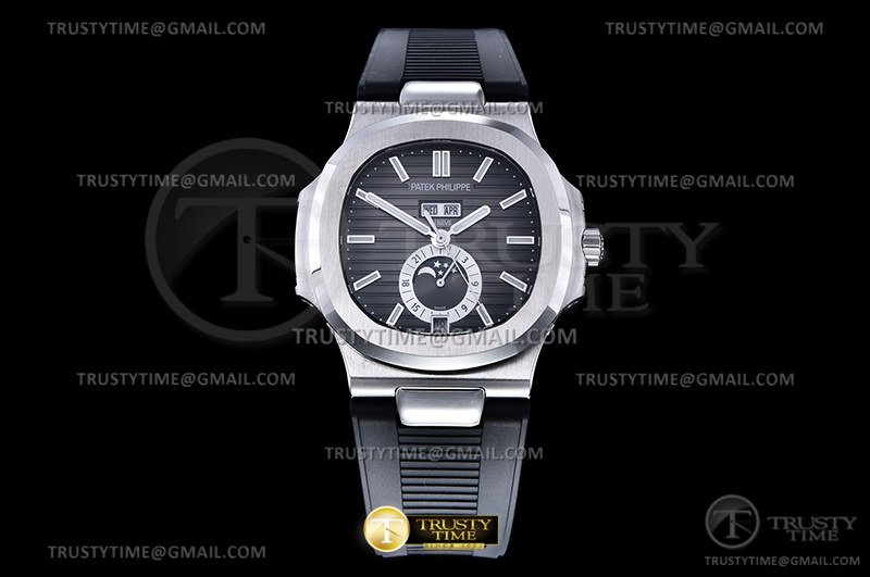 GR공장 V3 파텍필립 노틸러스 애뉴얼 캘린더 스틸 그레이다이얼 러버스트랩 Patekphilippe Nautilus Annual Calendar 5726 SS Gray Dial Rubber Strap