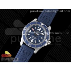 TF공장 브라이틀링 슈퍼오션 44 스틸 블루다이얼 블루베젤 러버스트랩 Superocean Automatic 44 TF 1:1 Best Edition Blue Dial Blue Bezel on Blue Rubber Strap A2824