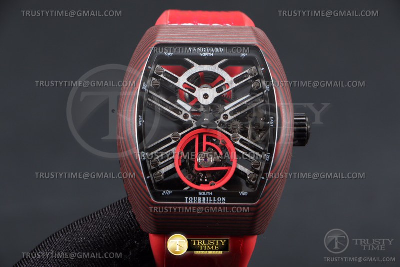 무명공장 프랭크뮬러 뱅가드 투어빌론 레드블랙야광케이스 레드러버스트랩 Vanguard Tourbillon Skeleton Red FC/R/RU Red Skele Tour