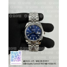 CLEAN공장 롤렉스 데이저스트 41 스틸 블루다이얼 플루티드베젤 쥬빌레브레이슬릿 클린공장 DateJust 41 126334 Clean 1:1 Best Edition 904L Steel Blue Stick Dial on Jubilee Bracelet SA3235 클린