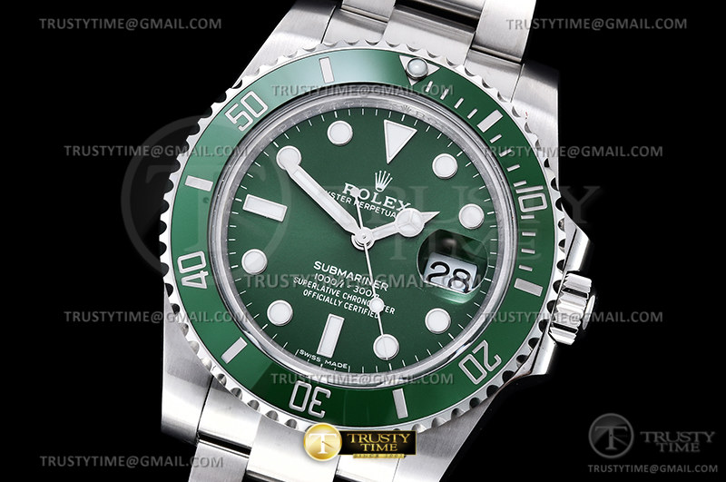 GM공장 V2 롤렉스 서브마리너 40 그린 헐크 브레이슬릿 Submariner 116610LV 904L SS/SS Green GMF V2 VR3135