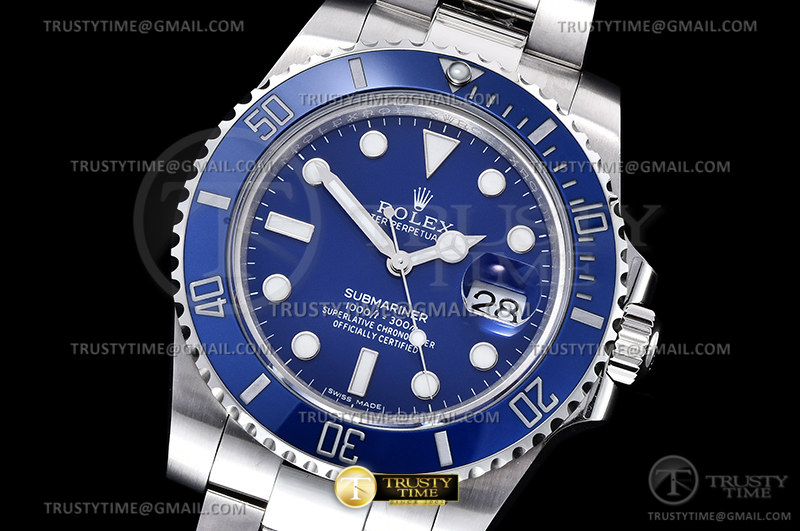 GM공장 V2 롤렉스 서브마리너 40 스틸 블루다이얼 스머프 브레이슬릿 Submariner 116619LB 904L SS/SS Blue GMF V2 VR3135