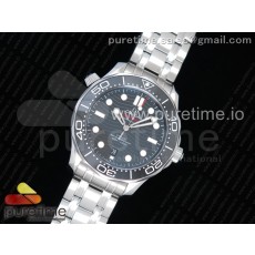 VS공장 오메가 씨마스터 다이버 300M 스틸 블랙다이얼 브레이슬릿 2018 Seamaster Diver 300M VSF 1:1 Best Edition Black Ceramic Black Dial on SS Bracelet A8800 V2 (Black Balance Wheel)