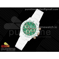 AET공장 롤렉스 풀세라믹 커스텀 데이토나 그린 Daytona AET White Ceramic Case and Bracelet Green Dial SA4130