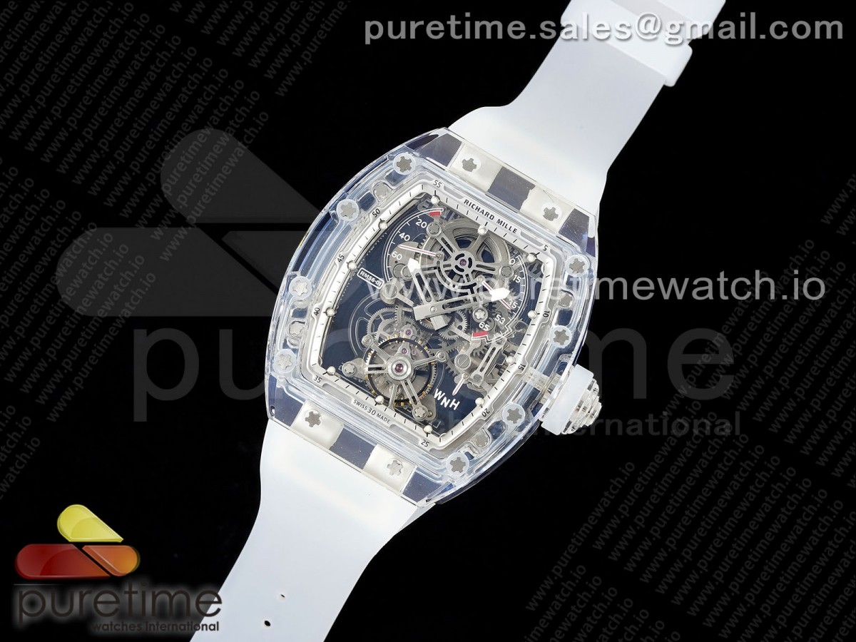 RM공장 리차드밀 RM56-01 뚜르비옹 투명 글래스케이스 투명러버스트랩 RM56-01 Transparent Tourbillon RMF Best Edition Skeleton Dial on Transparent Rubber Strap