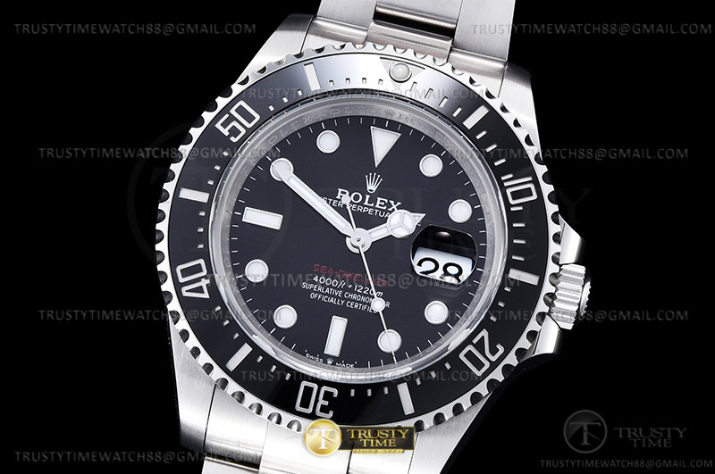 VS공장 롤렉스 씨드웰러 레드 스틸 블랙다이얼 브레이슬릿 Sea-Dweller 126600 VSF 1:1 Best Edition Black Dial On 904L SS Case and Bracelet VS3235