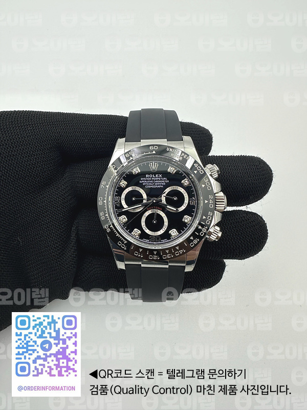 BT공장 롤렉스 세라믹 데이토나 블랙8P다이아몬드다이얼 러버스트랩 Daytona 116519 BTF 1:1 Best Edition Black Diamonds Dial on Oysterflex Rubber Strap SA4130