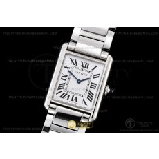 K11공장 까르띠에 탱크 머스트 라지 스틸 화이트다이얼 브레이슬릿 CAR0548A - Cartier Tank Must Large SS/SS Wht K11 Sw Qtz