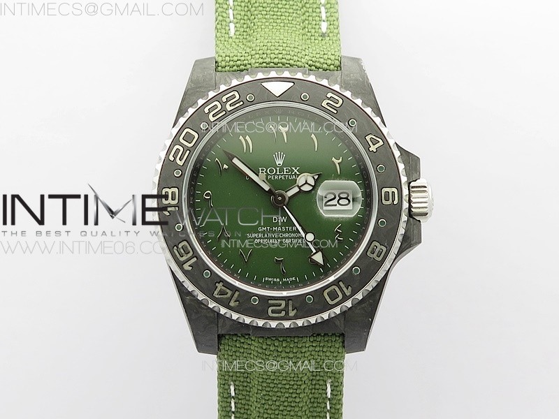 DIW공장 롤렉스 GMT마스터 그린다이얼 그린나일론스트랩 GMT Carbon DIWF Best Edition Green Dial on Green Nylon Strap SA3186 CHS