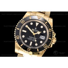 Clean공장 롤렉스 서브마리너 40 옐로우골드금통 흑금통 브레이슬릿 클린공장 Submariner 116618LN YG/YG Black Clean VS3135