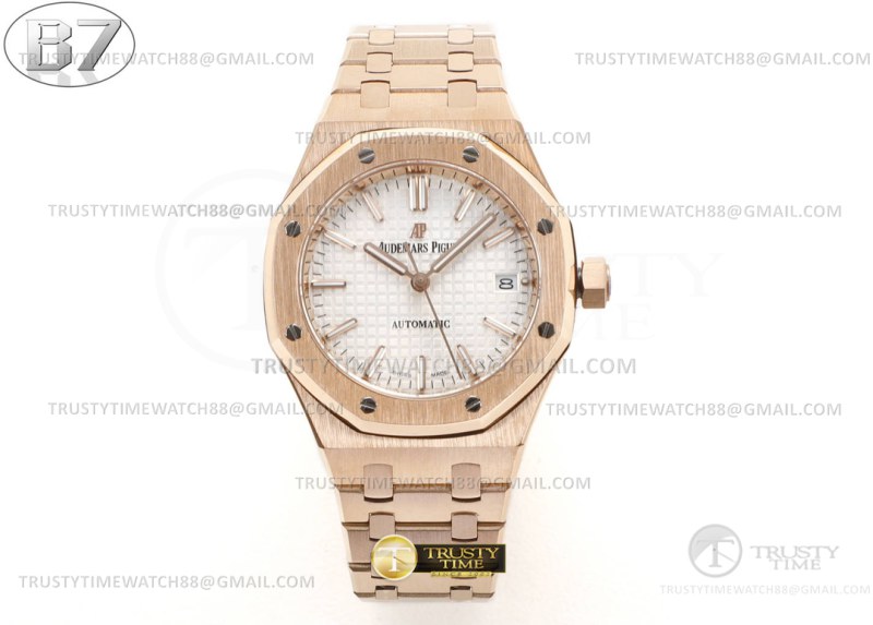 B7공장 오데마피게 로얄오크 15450OR 로즈골드금통 화이트다이얼 브레이슬릿 Royal Oak 37mm 15450OR RG/RG White B7F MY9015