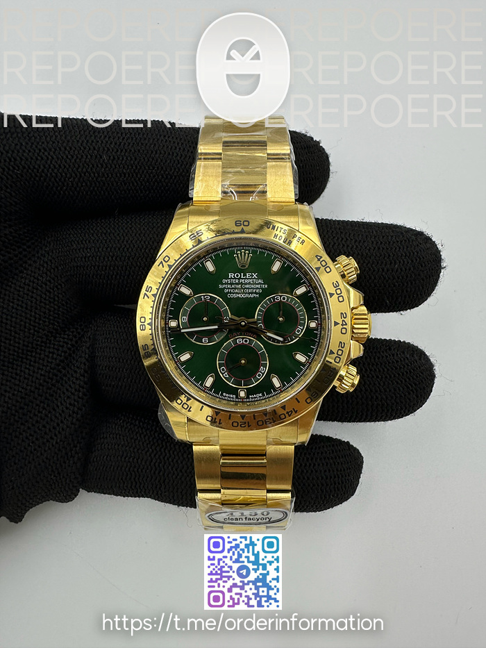 Clean공장 롤렉스 데이토나 그린다이얼 옐로우골드금통 클린공장 Daytona 116508 Clean 1:1 Best Edition Green Dial on YG Bracelet SA4130 V2