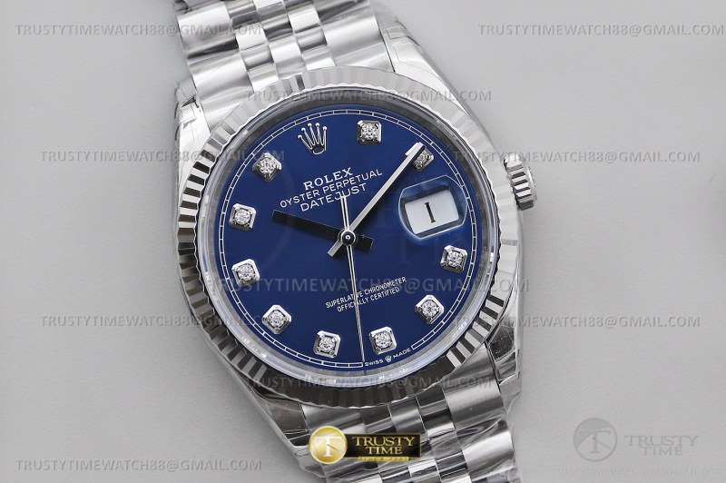 VS공장 롤렉스 데이저스트 36 텐포인트 블루다이얼 플루티드베젤 쥬빌레브레이슬릿 10p DateJust 36 SS 126234 VSF 1:1 Best Edition 904L Steel Blue Diamonds Dial on Jubilee Bracelet VS3235