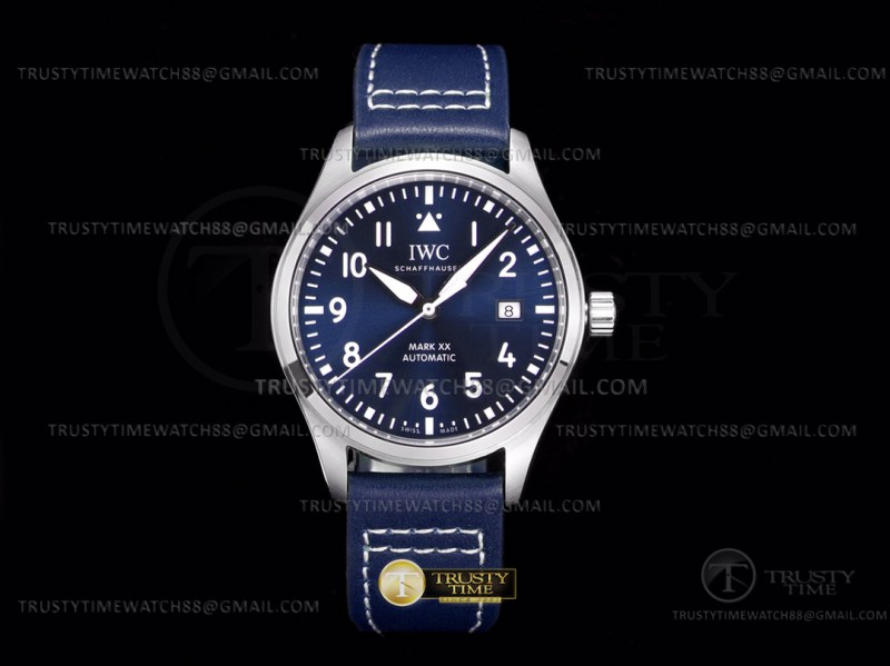 AO공장 IWC 마크20 스틸 블루다이얼 블루가죽스트랩 Mark XX IWC328203 SS/LE Blue AOF Asia 2824