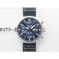 KK공장 IWC 파일럿 크로노그래프 IW388101 Pilot Chrono IW388101 KKF Best Edition Blue Dial on Blue Leather Strap A7750 to 69385