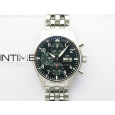 KK공장 IWC 파일럿 크로노그래프 IW388104 브레이슬릿 Pilot Chrono IW388104 KKF Best Edition Green Dial on SS Bracelet A7750 to 69385