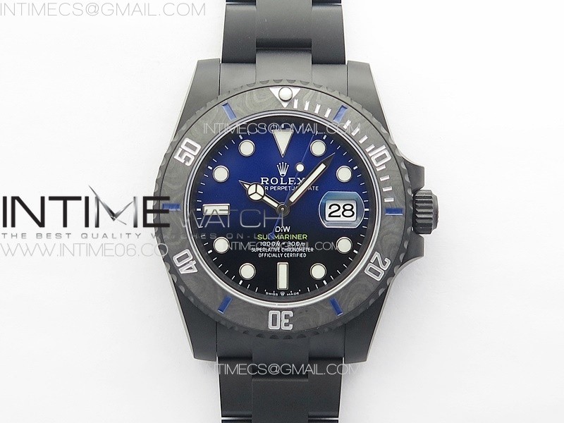 VS공장 롤렉스 서브마리너 DiW커스텀 블루그라데이션다이얼 브레이슬릿 Submariner DIW DLC Sandblasted VSF 1:1 Best Edition Black/Blue Dial on DLC Bracelet VS3135