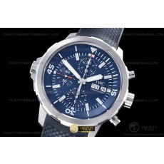 V6S공장 IWC 아쿠아타이머 크로노그래프 IW376805 블루다이얼 블랙패턴러버스트랩 AquaTimer Chronograph IW376805 SS/RU Blue V6S A7750