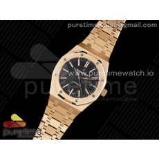 APS공장 오데마피게 로얄오크 15400 로즈골드금통 블랙다이얼 브레이슬릿 Royal Oak 41mm 15400 RG APSF 1:1 Best Edition Black Textured Dial on RG Bracelet SA3120 Super Clone V3