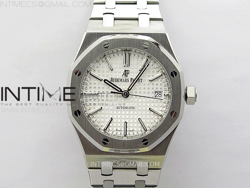 IP공장 오데마피게 로얄오크 15450 스틸 실버다이얼 브레이슬릿 Royal Oak 37mm 15450 SS IPF 1:1 Best Edition Silver Dial on SS Bracelet SA3120 Super Clone