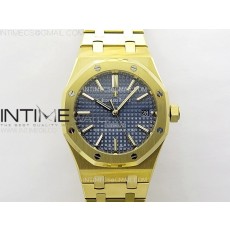 IP공장 오데마피게 로얄오크 15450 옐로우골드금통 블루다이얼 브레이슬릿 Royal Oak 37mm 15450 YG IPF 1:1 Best Edition Blue Dial on YG Bracelet SA3120 Super Clone