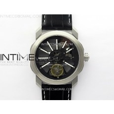 AX공장 불가리 옥토 스틸 스켈레톤다이얼 가죽스트랩 투어빌론 Octo 102910 SS AXF Best Edition Skeleton Dial on Black Leather Strap Asian BVL206 Tourbillon Movement