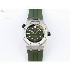 APS공장 오데마피게 로얄오크오프쇼어 다이버 15720 스틸 그린다이얼 러버스트랩  Royal Oak Offshore Diver 15720 APSF 1:1 Best Edition Green Dial on Green Rubber Strap SA4308