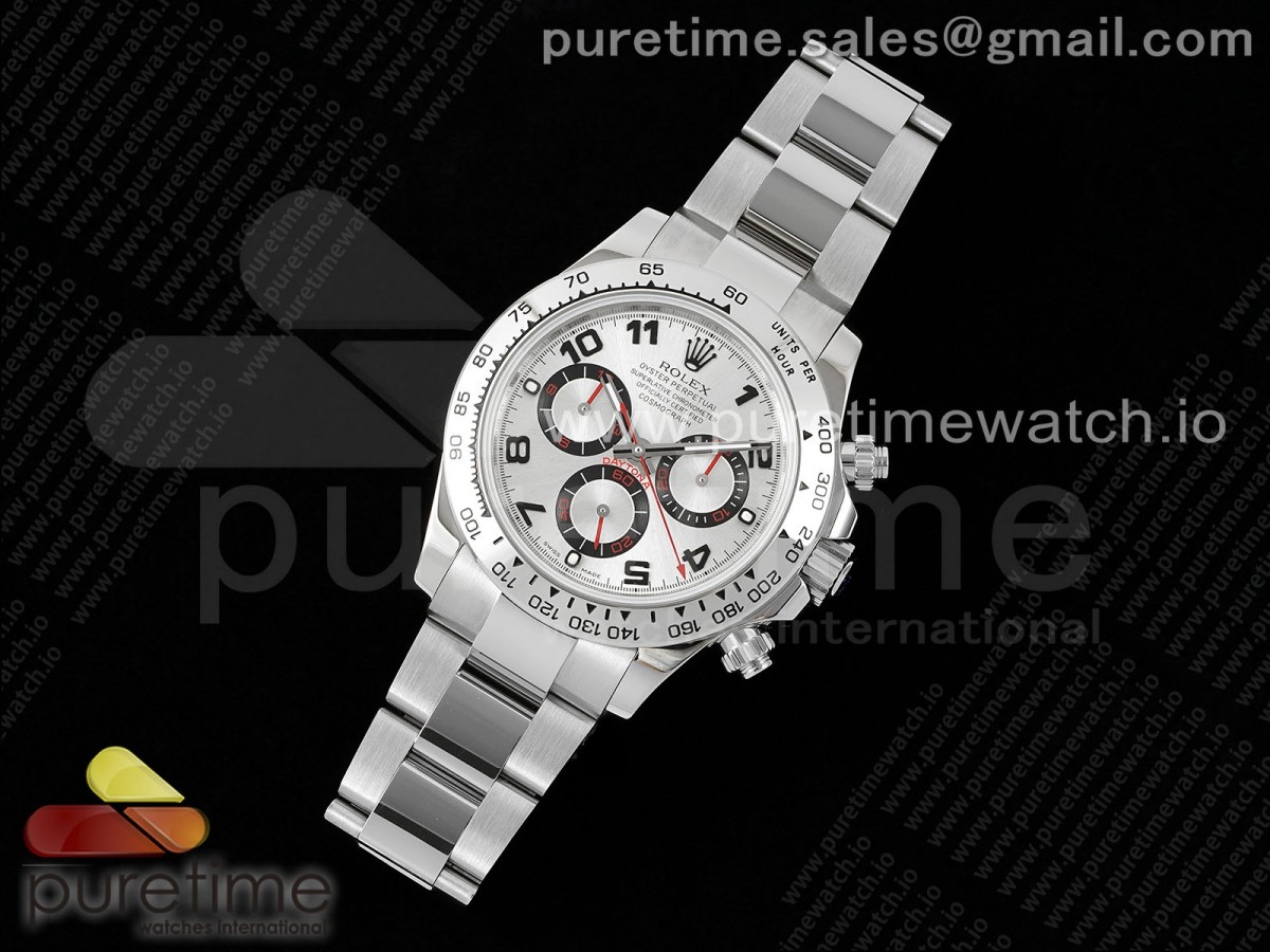 OM공장 롤렉스 스틸 데이토나 실버레이싱다이얼 브레이슬릿 Daytona 116509 SS OMF Best Edition Silver Numeral Dial on SS Bracelet A7750