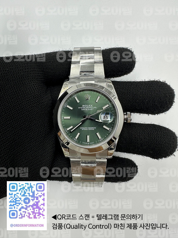 VS공장 롤렉스 데이저스트 41 스틸 그린다이얼 돔베젤 오이스터브레이슬릿 DateJust 41 126330 904L SS VSF 1:1 Best Edition green Dial on Oyster Bracelet VS3235