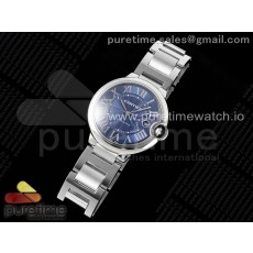 CH공장 까르띠에 발롱블루 42 오토메틱 스틸 블루다이얼 브레이슬릿 Ballon Bleu 42mm SS CHF 1:1 Best Edition Blue Texture Dial on SS Bracelet A2824